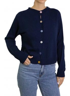 Cardigan con bottoni colorati in cotone 